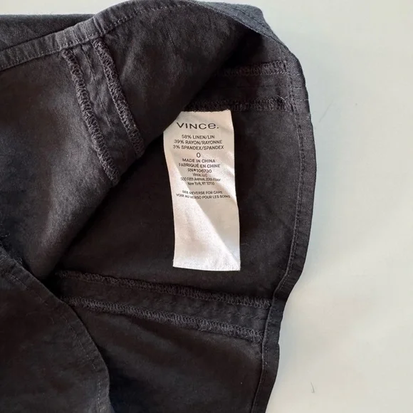 Vince Linen Crop Tank Top in Black size 0 - Picture 4 of 6